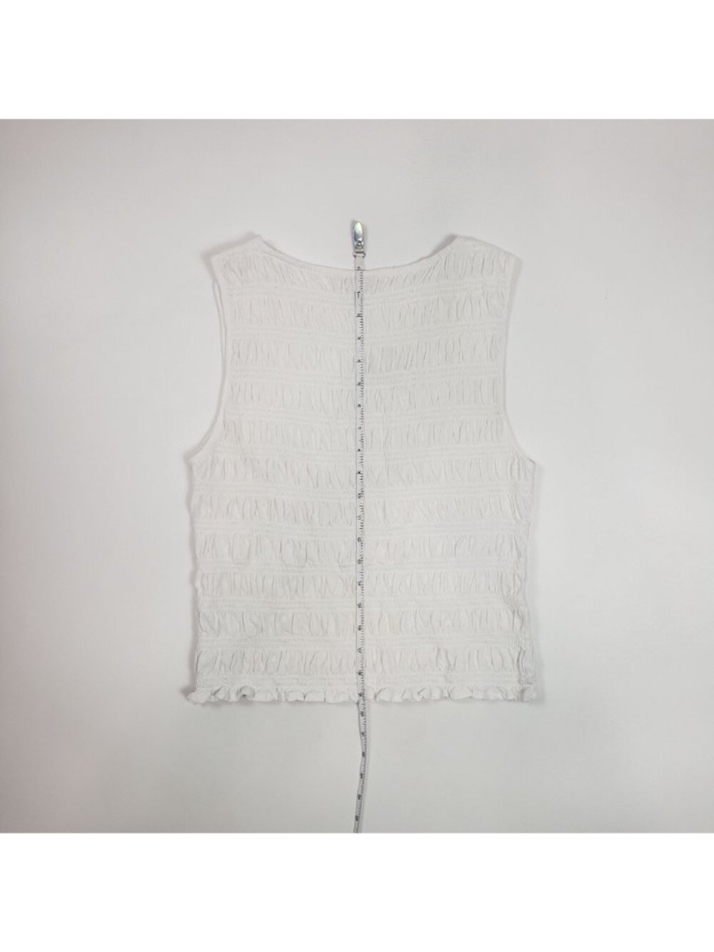 Madewell Smocked Boatneck Tank Top White Women’s Medium Sleeveless Blouse - Picture 10 of 16